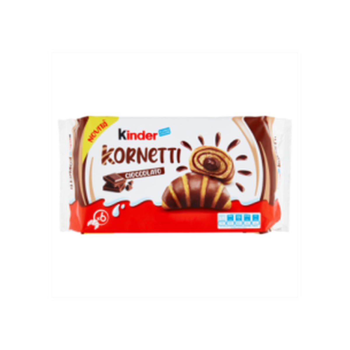 Kinder Kornetti al Cioccolato 6 Pezzi 252 G